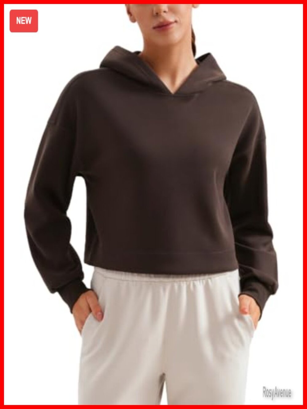 CRZ YOGA Cropped Hoodie Relaxed Fit Pullover Casual Athletic Layer